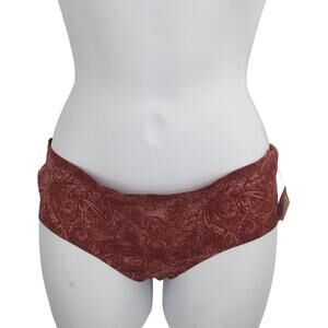 T Tahari Red Orange Burnt Paisley Hipster Panties Size Medium sissy soft comfy